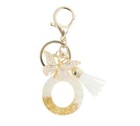 CAPASTEC Porte-Clés Initiales Filles, Pendentif Lettre O, Porte-Clés Papillon Avec Lettres Initiales, Cadeau Keychains Femme, Ton Blanc Or