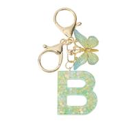 CAPASTEC Porte-Clés pour Filles, Pendentif De Clé Lettre A à Z, Porte-Clés Papillon Avec Lettres Initiales, Cadeau pour Femmes, vert/violet