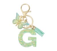CAPASTEC Porte-Clés pour Filles, Pendentif De Clé Lettre A à Z, Porte-Clés Papillon Avec Lettres Initiales, Cadeau pour Femmes, vert/violet