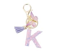 CAPASTEC Porte-Clés pour Filles, Pendentif De Clé Lettre K, Porte-Clés Papillon Avec Lettres Initiales, Cadeau pour Femmes, Violet
