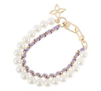 CAPASTEC Sangles pour Sac À Main, Courte Sangle Perle pour Téléphone, Chaîne De Prolongation pour Sac, Remplacement pour Sacs À Main Et Pochettes, Violet, 1 Pièce