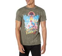 Capcom Street Fighter II Brushed Dye T-Shirt à Manches Courtes pour Homme, Vert Minuit, XL
