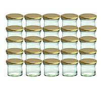CapCro Lot de 25 bocaux en verre avec couvercles dorés To 66 pour confitures et conserves