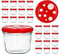 CAPCRO Lot de 25 verres renversés 230 ml To 82 champignon de mouche couvercle rouge blanc à pois