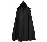 Cape à capuche à trois boutons pour Halloween, robe de faucheuse cape terreur magicien mode effrayant pour bal masqué, Halloween, fête costumée