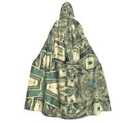 Cape à capuche amusante avec imprimé dollar et argent pour homme et femme, cape à capuche unisexe pour Halloween, sorcière, vampire