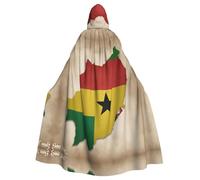 Cape à capuche avec drapeau de Sao Tomé et Principe Map04 pour adultes, robe d'Halloween à capuche pour sorcière, costume de cosplay pour homme et femme