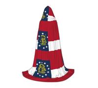 Cape à capuche avec imprimé drapeau de la Géorgie pour adolescents, enfants, adultes, Halloween, gothique, carnaval, cosplay