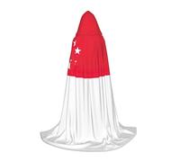 Cape à capuche avec imprimé drapeau de Singapour pour adolescents, enfants, adultes, Halloween, gothique, variété, carnaval, cosplay