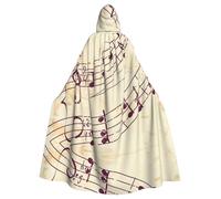 Cape à capuche avec imprimé floral et note de musique pour homme et femme, costume d'Halloween et de costumade