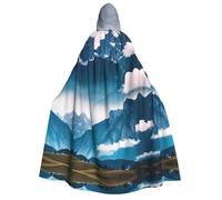 Cape à capuche avec imprimé paysage et montagnes pour adultes avec cape d'Halloween