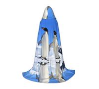 Cape à capuche avec imprimé pingouin pour adolescents, fête costumée, cape à capuche douce et élastique, taille M