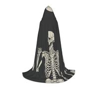 Cape à capuche avec motif tête de mort et squelette pour adolescents, sorcière, vampire, cosplay, fête, Halloween, Noël