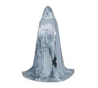 Cape à capuche blanche à motif étalon pour adolescents, sorcière, vampire, cosplay, fête, Halloween, Noël
