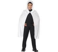 Cape à capuche blanche enfant Halloween - Blanc - Taille Unique