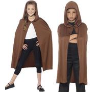 Enfant Déguisement Halloween Cape à Capuche Marron Unisexe Par Smiffys