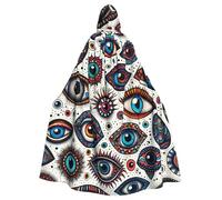 Cape à capuche colorée pour adulte avec motif mauvais œil