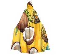 Cape à capuche de sorcière ananas et noix de coco pour adulte, costume d'Halloween