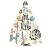 Cape à capuche de sorcière pour adulte - Costume d'Halloween - Petit poisson