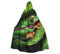 Cape à capuche de sorcière pour adulte, motif grenouille arborée, manteau à capuche pour costume d'Halloween