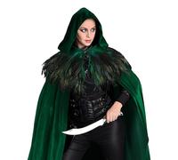 Cape à capuche d'Halloween | Costume de Renaissance médiévale Cape de déguisement - Cape en velours - Accessoire de tenue pour adultes médiévaux hommes femmes sorcières fêtes événements cosplay