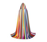 Cape à capuche d'Halloween pour adolescents, cape à capuche à rayures colorées, costume à capuche pour jeune pour cosplay, fête de vampire de sorcière, robe fantaisie pour adolescents, carnaval, bande