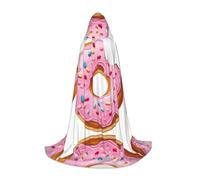 Cape à capuche d'Halloween pour adolescents, cape à capuche avec impression beignet, costume à capuche pour adolescent, costume à capuche pour cosplay, fête de vampire de sorcière, robe fantaisie pour