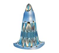 Cape à capuche d'Halloween pour adolescents, cape à capuche de pingouin heureux, costume à capuche pour cosplay, fête de vampire de sorcière, robe fantaisie pour adolescents, carnaval, bande dessinée