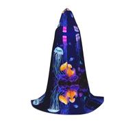 Cape à capuche d'Halloween pour adolescents, cape à capuche méduse colorée, costume à capuche pour jeune pour cosplay, fête de vampire de sorcière, robe fantaisie pour adolescents, carnaval, comic Con