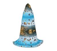 Cape à capuche d'Halloween pour adolescents, cape à capuche montgolfière, costume à capuche pour jeune pour cosplay, fête de vampire de sorcière, robe fantaisie pour adolescents, carnaval, bande