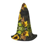 Cape à capuche d'Halloween pour adolescents, cape à capuche tournesol, costume à capuche pour adolescent, costume à capuche pour cosplay, fête de vampire de sorcière, robe fantaisie pour adolescents