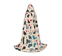 Cape à capuche d'Halloween pour adolescents, déguisement à capuche Happy Walking Kitty, jeune pour cosplay, fête de vampire de sorcière, robe fantaisie pour adolescents, carnaval, bande dessinée