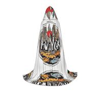 Cape à capuche d'Halloween pour adolescents, dessin animé mignon New York, costume à capuche pour jeune pour cosplay, fête de vampire de sorcière, robe fantaisie pour adolescents carnaval Comic Con