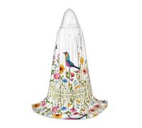 Cape à capuche d'Halloween pour adolescents, enterrement de vie de jeune fille, papillons, fleurs, costume à capuche pour cosplay, fête de vampire de sorcière, robe fantaisie pour adolescents