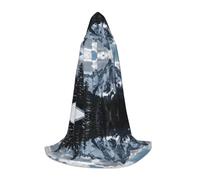 Cape à capuche d'Halloween pour adolescents, falaise de montagne canadienne, costume à capuche pour jeunes, cosplay, fête de vampire de sorcière, robe fantaisie pour adolescents, carnaval, bande