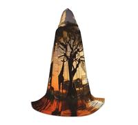 Cape à capuche d'Halloween pour adolescents, girafe africaine, costume à capuche pour cosplay, fête de vampire de sorcière, robe fantaisie pour adolescents, carnaval, bande dessinée, parfaite pour les
