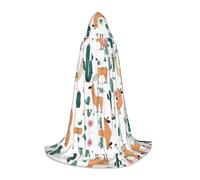 Cape à capuche d'Halloween pour adolescents, jolie cape à capuche en alpaga lama, costume à capuche pour jeune pour cosplay, fête de vampire de sorcière, robe fantaisie pour adolescents, carnaval