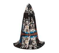 Cape à capuche d'Halloween pour adolescents, jolie cape à capuche Husky, costume à capuche pour jeune pour cosplay, fête de vampire de sorcière, robe fantaisie pour adolescents, carnaval, bande