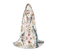 Cape à capuche d'Halloween pour adolescents, pin japonais et oiseaux, costume à capuche pour cosplay, fête de vampire de sorcière, robe fantaisie pour adolescents, carnaval, bande dessinée, parfaite