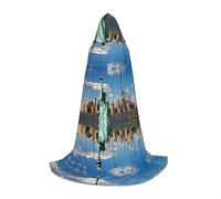 Cape à capuche d'Halloween pour adolescents, statue de la liberté à New York, costume à capuche pour jeune pour cosplay, fête de vampire de sorcière, robe fantaisie pour adolescents, carnaval, bande