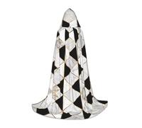 Cape à capuche d'Halloween pour adolescents, texture marbre noir et blanc, costume à capuche pour cosplay, fête de vampire de sorcière, robe fantaisie pour adolescents, carnaval, bande dessinée