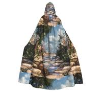 Cape à capuche d'Halloween pour adulte Motif bulles YYHHAOFA sur le chemin Super Large Cape à capuche avec nœud papillon