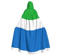 Cape à capuche drapeau de la Sierra Leone pour adulte - Costume universel pour jeu de rôle, cosplay, robe parfaite pour Halloween, Pâques, carnaval