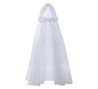 Cape à capuche élégante en polyester respirant pour mariée, mariage, plage, événement, accessoire de costume, écharpe à capuche en maille, CW., 150 cm