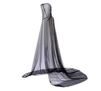 Cape à capuche en tulle à 2 niveaux pour femme - Cape à capuche pour cosplay, fête, fantôme, mariée, elfe - Longue robe de mariée gothique, médiévale, Renaissance et Halloween - Cape avec capuche