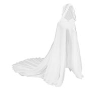 Cape à Capuche en Tulle pour Femmes Cape Longue de Déguisement d'Halloween Robe de Mariée Médiéval Gothique Vampire Sorcière Manteaux à Capuche Poncho avec Capuchon Costume Fantôme