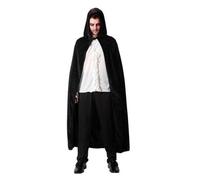 Cape à capuche en velours noir - Adulte - ATOSA - 140 cm