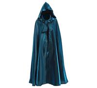 Cape à capuche en velours pour cosplay, costume médiéval d'Halloween 2025, Vert, S