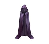 Cape à capuche en velours pour enfants et adultes avec col montant et col montant - Noir
