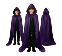 Cape à Capuche Enfants Unisexe Longue Cape de Sorcière Vampire Rétro | Costume Halloween Cape à Capuchon Longue pour Masquerade Noël Cosplay Carnaval Noël Sorcier Bal Masqué Medieval